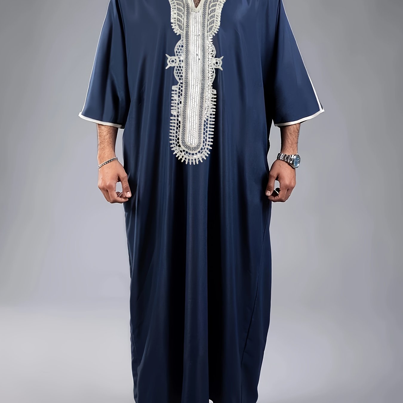 Men's White Lace Vintage Robe