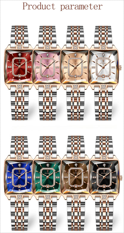 POEDAGAR Minimalist Luxury Women'S Watch - Elegant Stainless Steel Quartz Movement, 30m Waterproof, Date Display, Rectangular Dial for Daily Use & Gift Giving, Casual Chic Style, Quartz Watch, Sophisticated Timepiece
