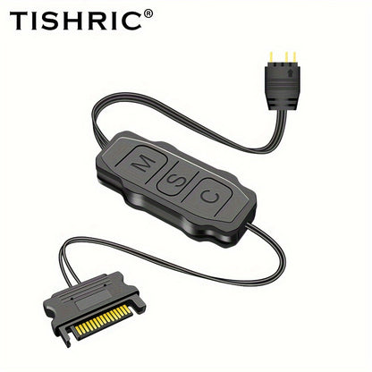 5V 3 Pin ARGB Controller Cable - Advanced RGB Lighting Control, Seamless Sync, Compact Handheld Operation, and Extended Lengthen Cable - Universally Compatible for Customizing Cooling Fan Light Strips