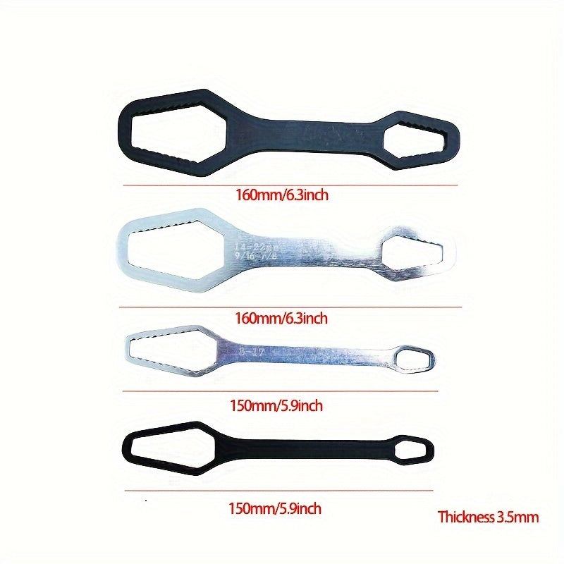 2pcs Universal Torx Wrench Set - 3-17mm and 8-22mm Sizes, Adjustable for Easy Automobile Maintenance, Double-Ended for Self-Tightening Convenience