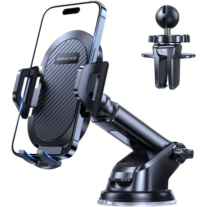 Miracase Universal Phone Holder For Car, Reliable Suction Hands-Free Car Phone Holder Mount, Automobile Cell Phone Holder Car For Dashboard Vent Fit For All Smartphones