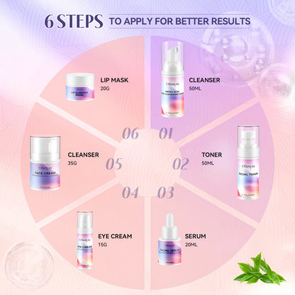 Women Wife Valentine'S Day Gift Ideas, Collagen Retinol Skin Care Set, 6pieces Skincare Gift Sets With Cleanser, Toner, Face Serum, Eye Cream, Face Cream And Lip Mask, Travel Size Skin Care Set