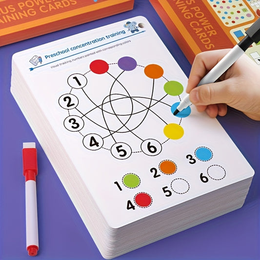 64-Page Magic Drawing Workbook for Kids Aged 3-8 - Enhance Hand-Eye Coordination & Writing Skills | Includes Erasable Pens and Refills, Essential Early Learning Tool for Back-to-School Season