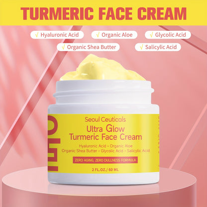 4pcs Salicylic Acid Turmeric Face Cream, Contains Turmeric, Aloe Vera, Ganoderma Lucidum, Salicylic Acid, Deeply Moisturizes And Nourishes The Skin, Making It Look Non-greasy, Smooth And Moisturizing Cream 2.03oz/1pc, Ideal F