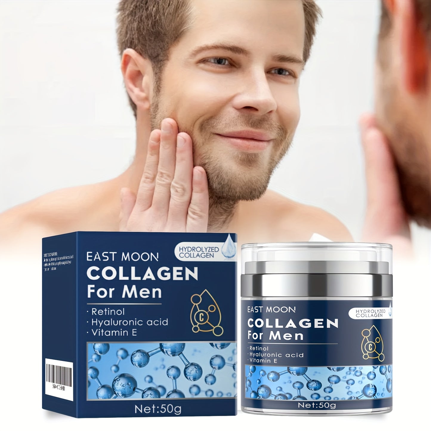 [Moisturizing Face Cream] 2pcs, Daily Facial Moisturizing Cream - Men's Face Cream, Containing Retinol, Aloe, Tocopherol and Hyaluronic Acid - Suitable for All Skin Types, 50g/ 1.76oz