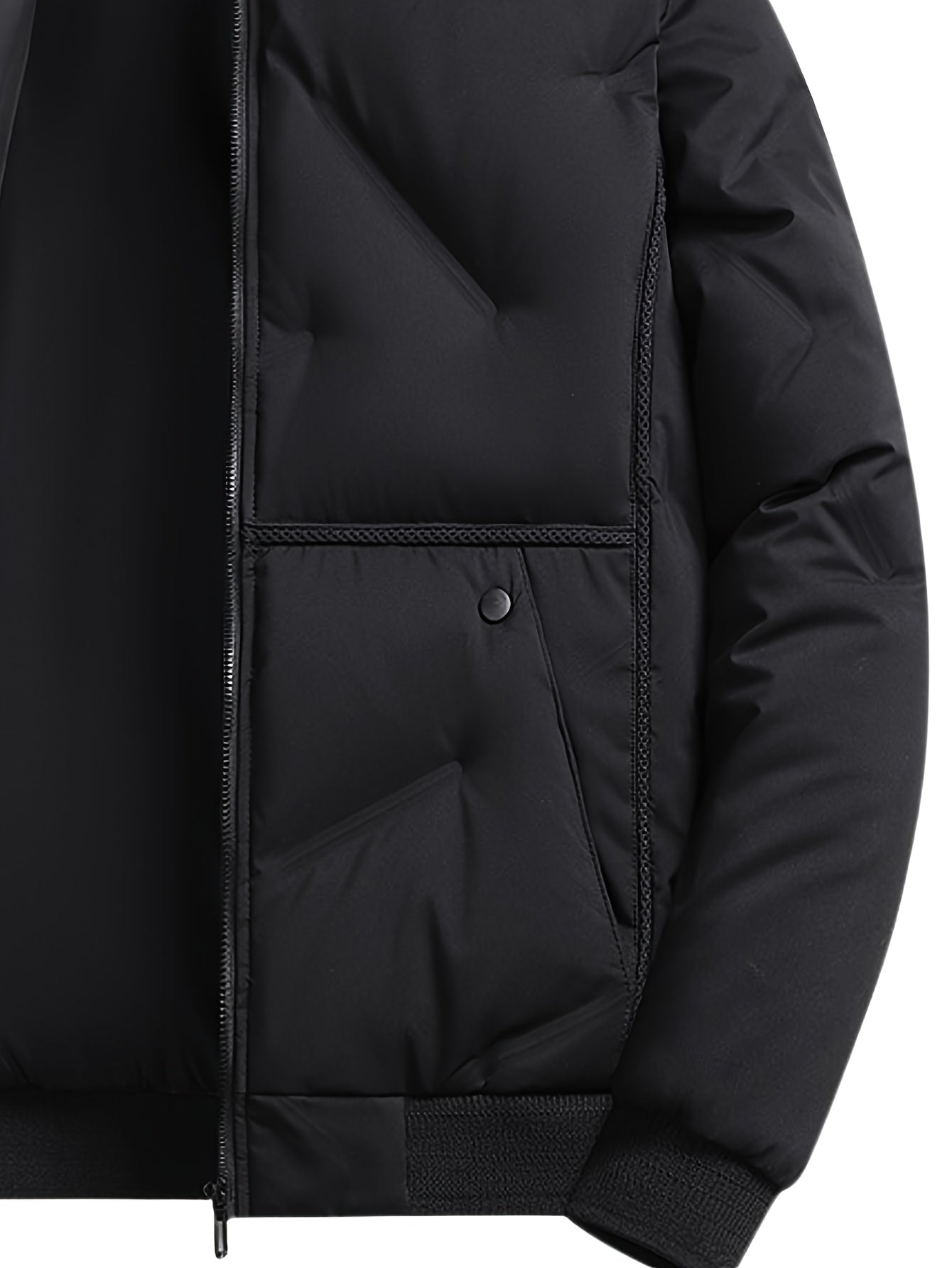 Men'S Heavyweight Thermal Jacket - Winter Coat with Full-Zip Closure, Beige/Neutral Tones - Non-Stretch Fabric for Cold Weather - Formal & Everyday Outerwear - Easy-Care Zipper Front Closure, Winter Jacket, Cold Weather Appar