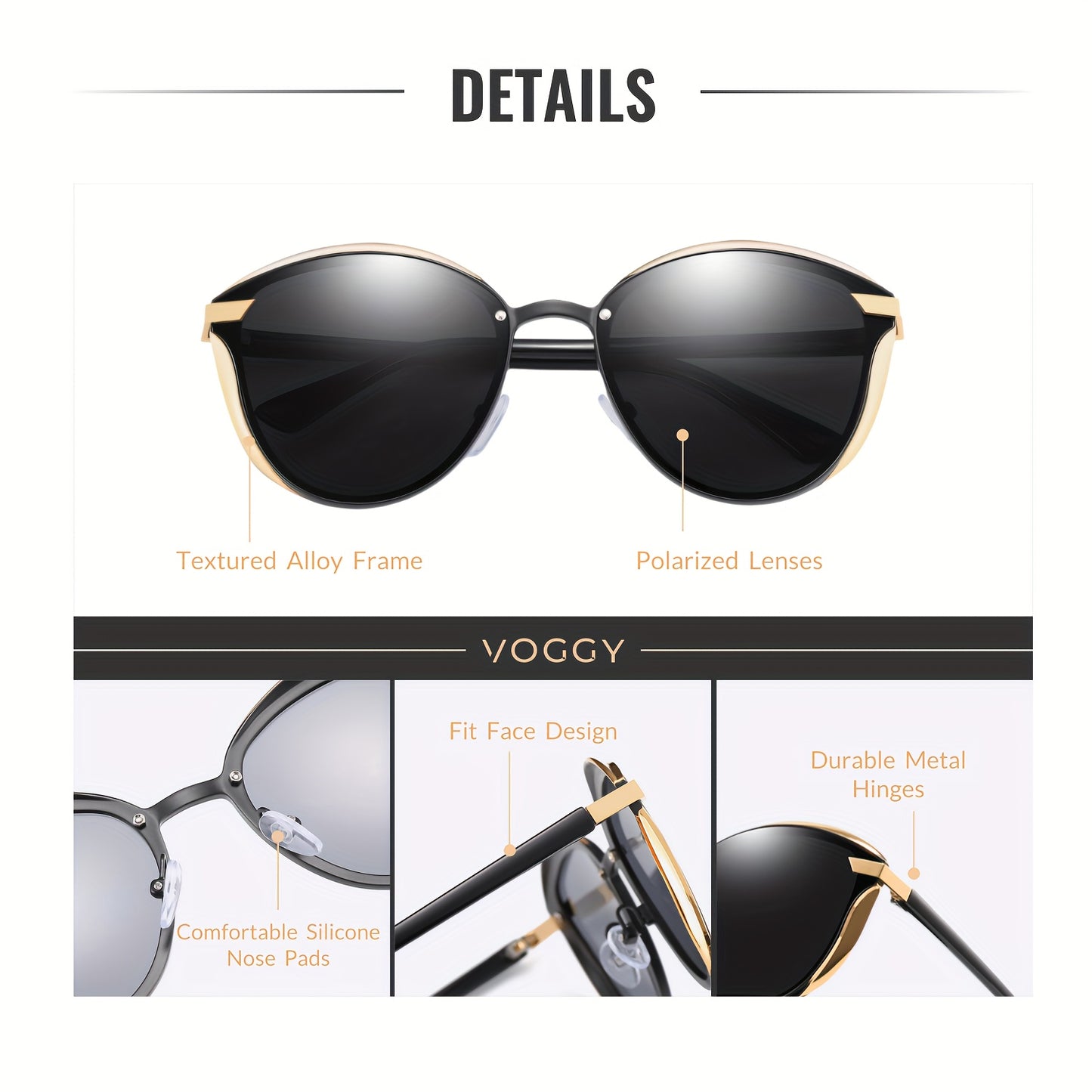 [sunglasses]VOGGY Retro Butterfly Polarized Fashion Glasses, Metal Frame for Men & Women - Perfect for Driving,,,, & Parties, Gifts