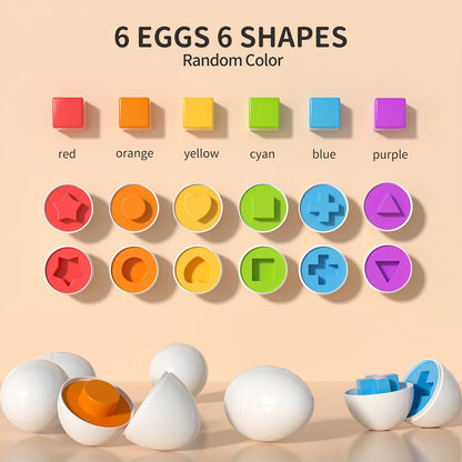 BABYHOME 12pcs Colorful Egg Shaped Jigsaw Puzzle Toy Set - Enhance Fine Motor Skills, Hand-Eye Coordination, And Early Learning for Toddlers And Preschoolers