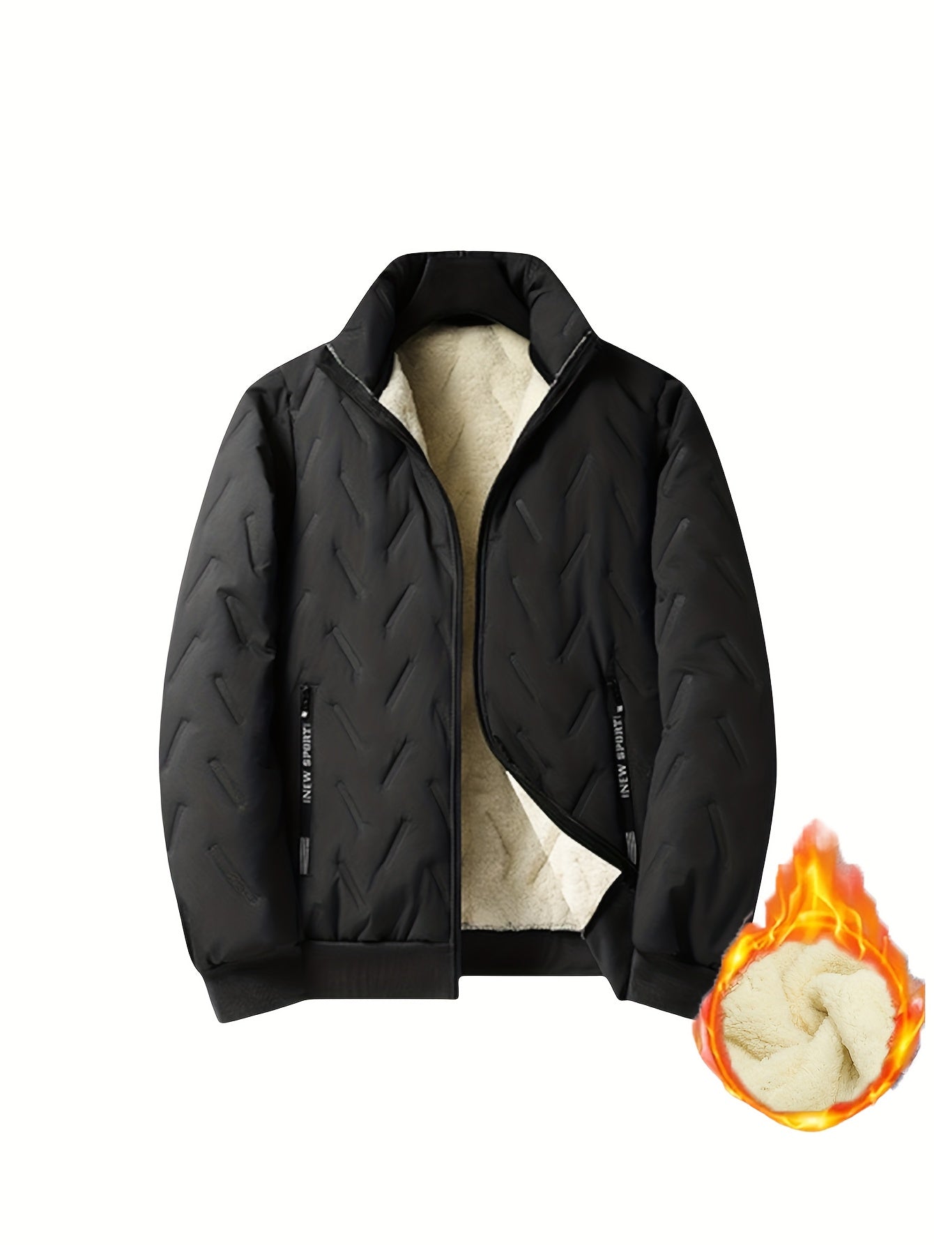 Two-Tone! 1pc Men's Autumn/Winter Thickened Hooded Jacket, Essential Winter Coat with Fleece Lining – Windproof & Warm Casual Workwear for Daily Outings, Commuting, Outdoor Activities, and Sports