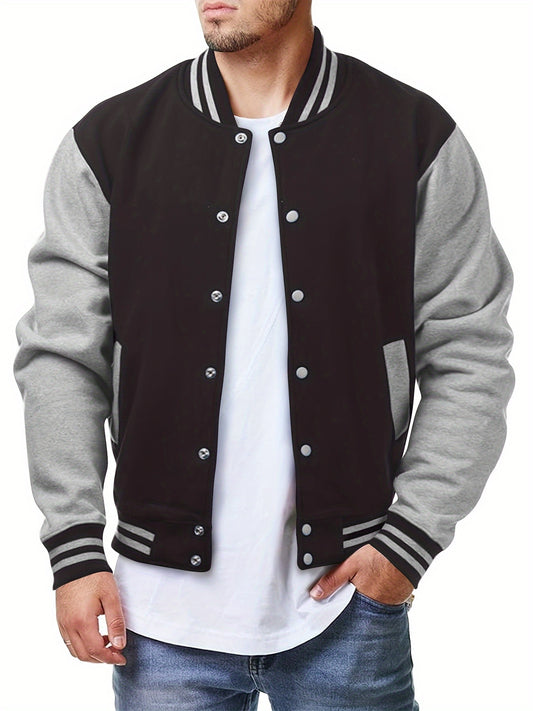 Men's Baseball Sports Active Windproof Jackets Men's Simple Style Clothing For Autumn Winter As Gifts Workout Training