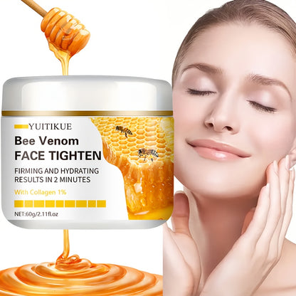 60g YUITIKUE Bee Venom Face Cream with Vitamin E, Hyaluronic Acid & Collagen - Hypoallergenic Moisturizing Formula for All Light Beige Types, 2-Minute Results, Natural Ingredients, Skincare, Bee Venom Cream, Skin Moisturizer,