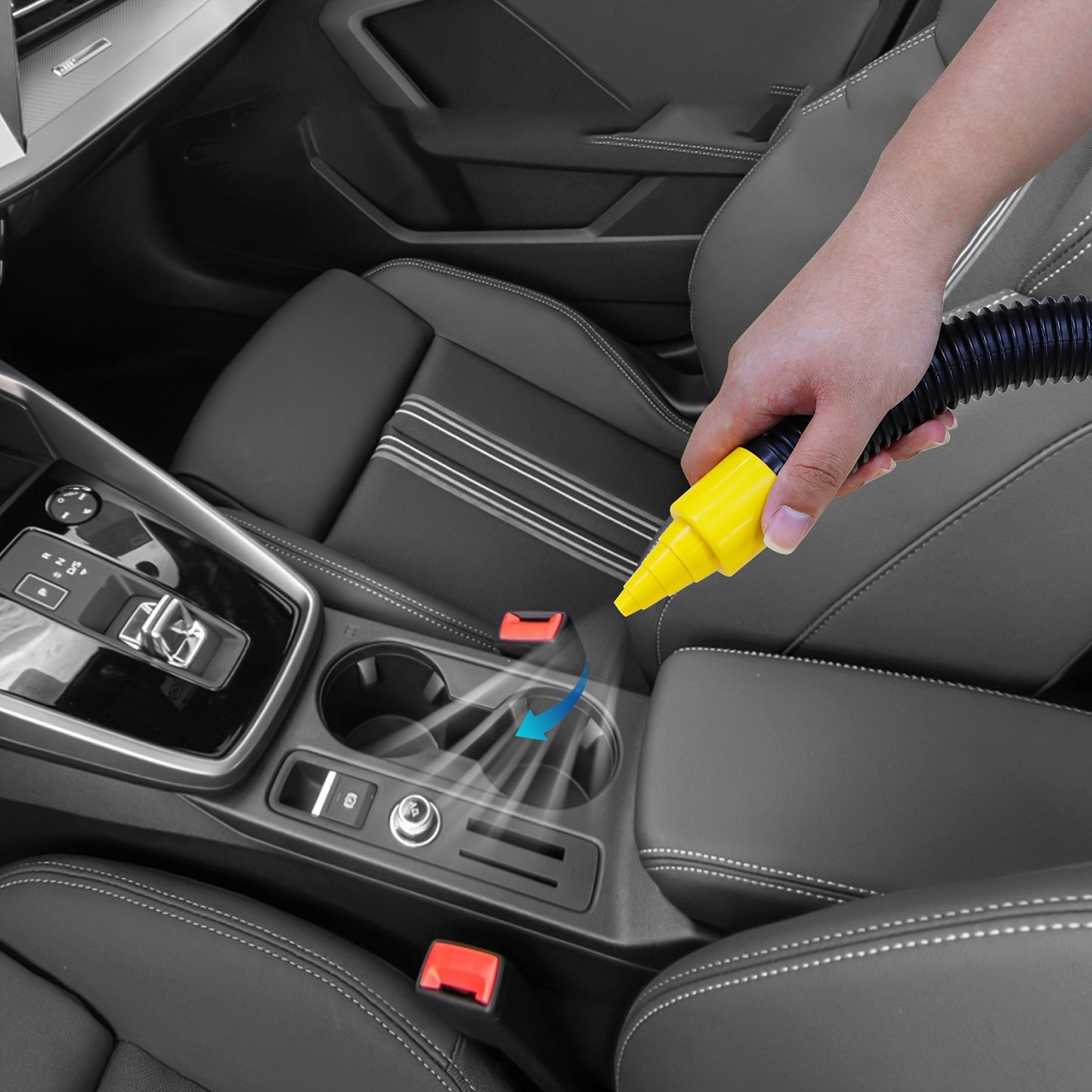 Large Capacity Vehicle Mounted Cylinder Style Double Use Bucket Vacuum Cleaner, Portable Multi Function Tool for Automobile Interior Cleaning