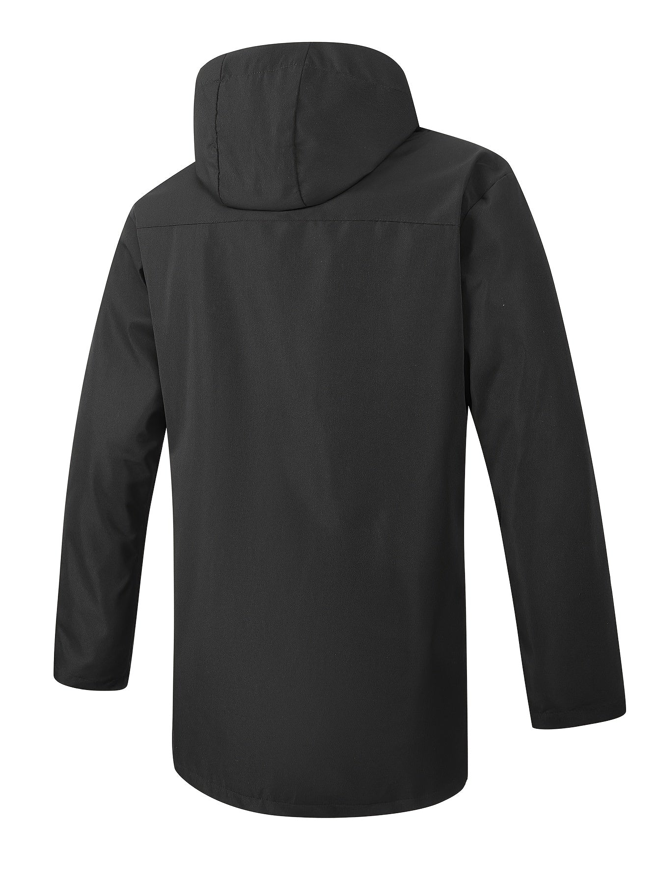Men'S Casual Hooded Jacket with Adjustable Drawstring Hood - Solid Color Zipper Front, Regular Fit & Functional Pockets, Polyester Lining for Spring/Fall Daily Wear, Spring Outerwear, Sleek Design, Durable Fabric, Lightweight