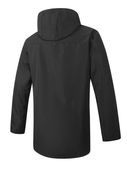 Men'S Casual Hooded Jacket with Adjustable Drawstring Hood - Solid Color Zipper Front, Regular Fit & Functional Pockets, Polyester Lining for Spring/Fall Daily Wear, Spring Outerwear, Sleek Design, Durable Fabric, Lightweight