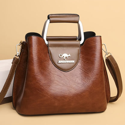 Perfect Lily Women'S Vintage Crossbody Bag - Adjustable Shoulder Strap, Synthetic Faux Leather, Zipper Closure, Light Brown with Golden-Tone Hardware, Elegant Design for Short Trips & Everyday Use, Small Crossbody Bag