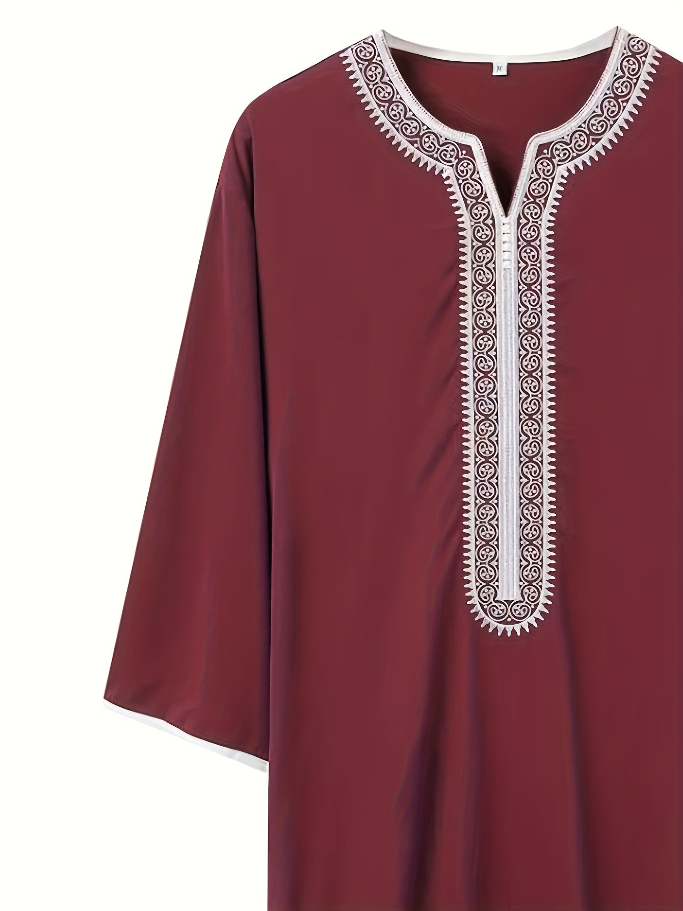 2024 New Middle Eastern Arabic Long-Sleeve Red Envelope Men's Muslim Robe