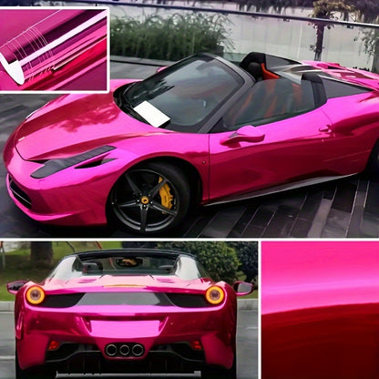 PVC Car Film, Red Metallic Finish, Customizable Car Wrap For Motorcycle And Automobile