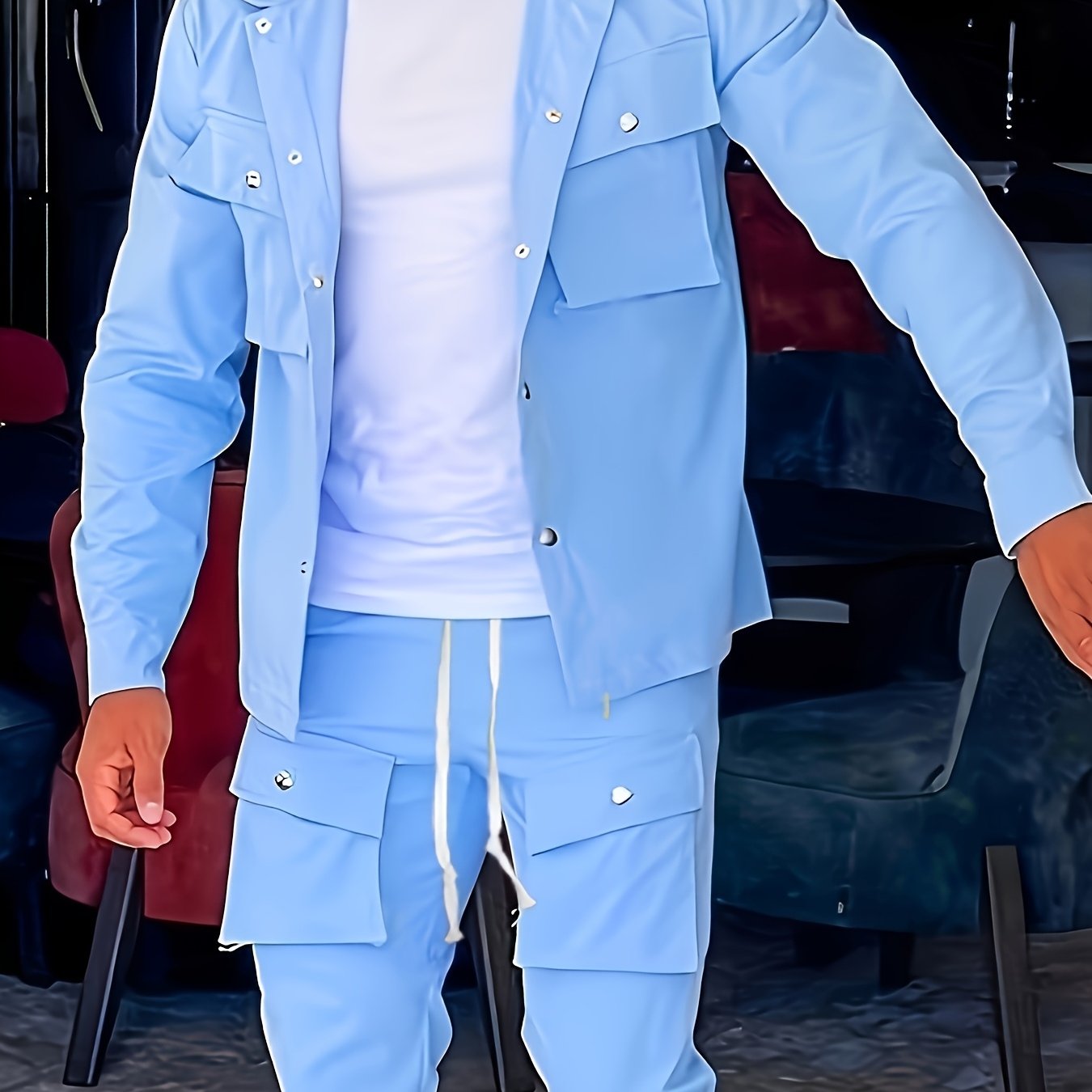 Men'S Stylish Casual Button-Up Shirt - Vibrant Blue, Long Sleeve, Casual Attire, Casual Wear | Vibrant Shirt | Casual Style Shirt