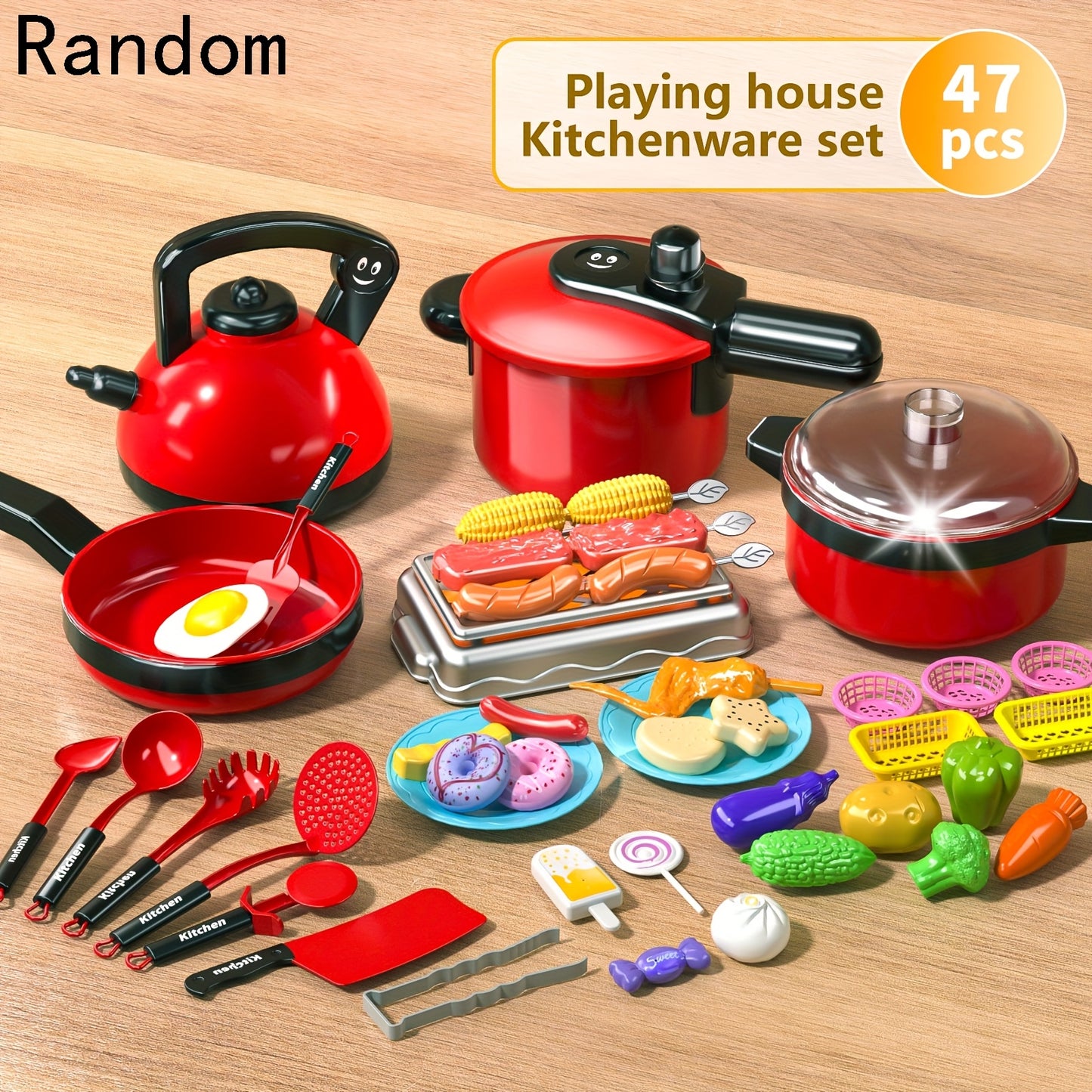 11/47/69pcs Children's simulated cooking toys, role-playing children's kitchen toys, educational STEM boys and girls birthday gifts, imagination, Christmas-back to school gifts, Play Kitchen Accessories, Stem Learning, Imagin