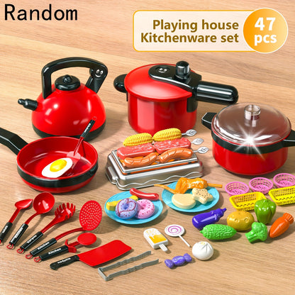 11/47/69pcs Children's simulated cooking toys, role-playing children's kitchen toys, educational STEM boys and girls birthday gifts, imagination, Christmas-back to school gifts, Play Kitchen Accessories, Stem Learning, Imagin