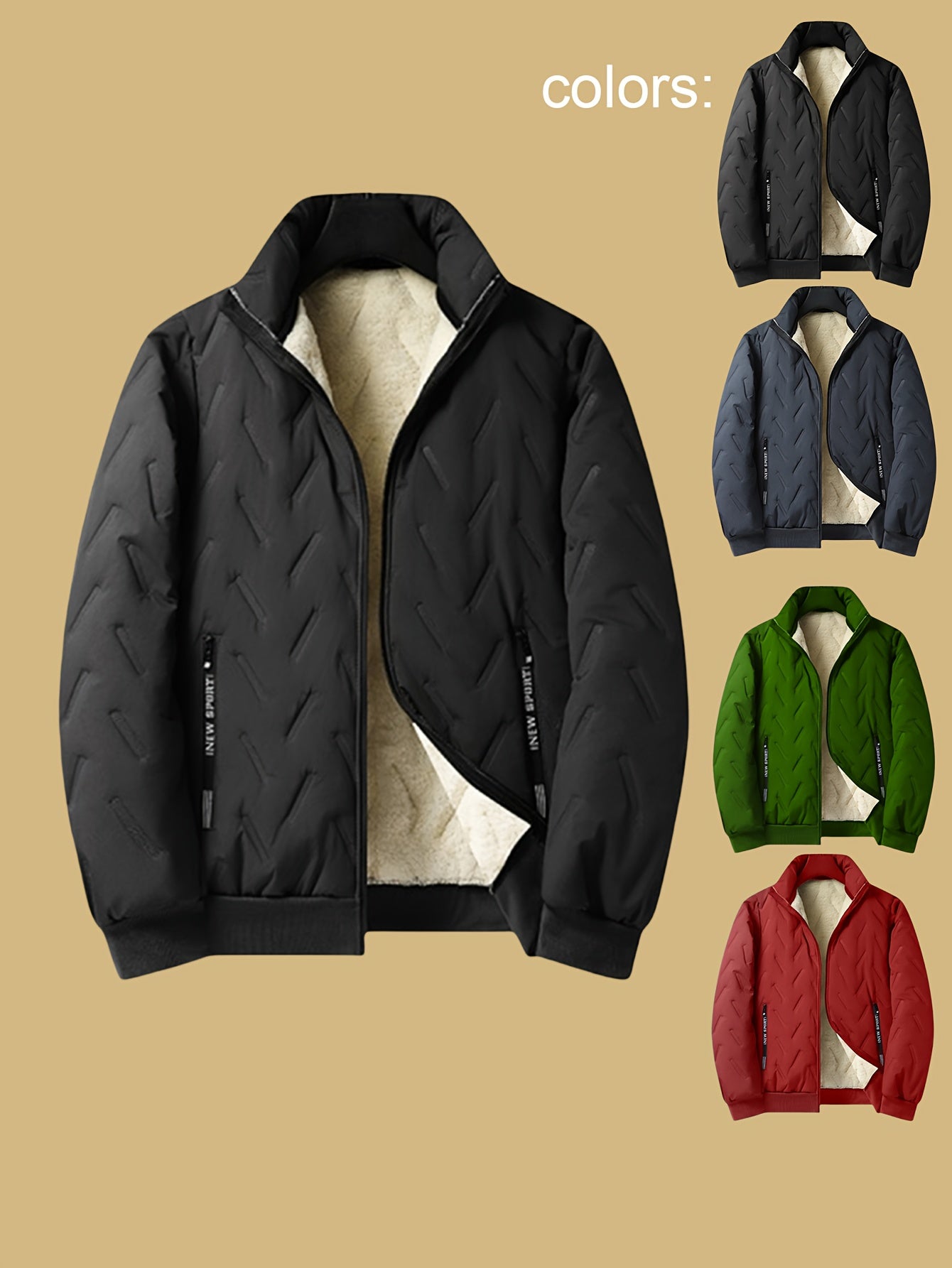 Two-Tone! 1pc Men's Autumn/Winter Thickened Hooded Jacket, Essential Winter Coat with Fleece Lining – Windproof & Warm Casual Workwear for Daily Outings, Commuting, Outdoor Activities, and Sports