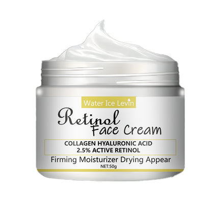 Retinol face cream with 2.5% active retinol, hyaluronic acid and collagen - moisturizing cream for men and women, can tighten and smooth skin - alcohol free, suitable for all skin types, 50g/1.76oz