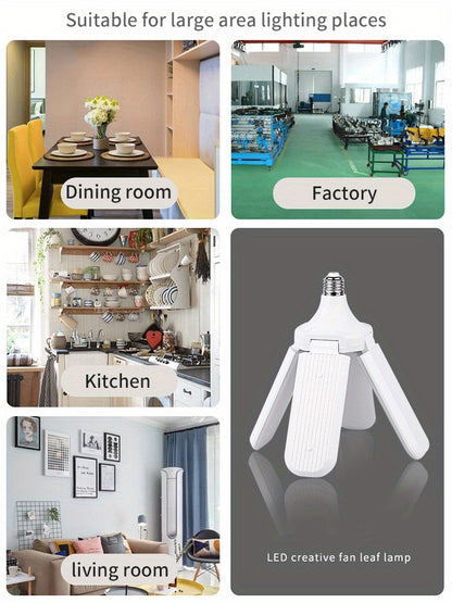 1pc/5pcs Mini LED Garage Light, LED Four-Leaf Light, Mini Folding Light 28W (Equivalent 80W) 6500K Pendant Light Folding Light Suitable for Garage Indoor Lighting High Brightness
