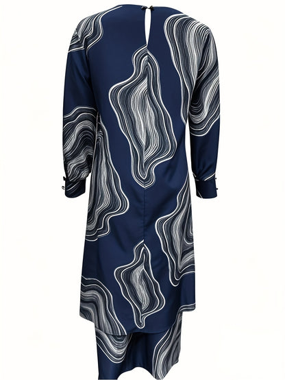 Ramadan, Women Button-Decorated Solid Color Long Sleeve Top & Pants Set, Arabic Style Clothing, Only Clothes, Without Headscarf