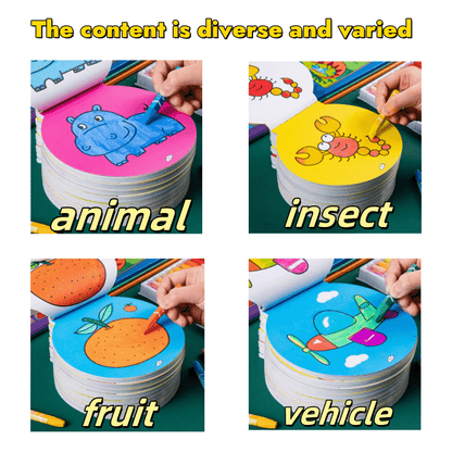 119-Page Youngsters' Creative Drawing Book - Fun & Educational Coloring Activity with Unique Animal, Plant, and Vehicle Designs - Perfect for Easter & Birthday Gifts, Creative Playtime | Vibrant Illustrations | Stackable Page