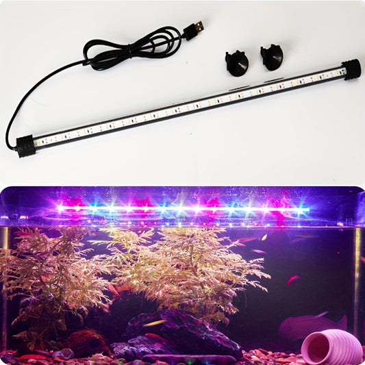 USB-Powered Aquarium LED Light Strip, 6.69-18.5inch - Vibrant Submersible Mood Lighting with Strong Suction Cups & Dual Row of Beads for Enhanced Colorful Illumination, 110V - Ideal for Fish Tanks & Decorative Plant Growth, A