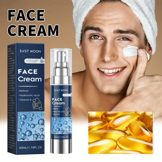 1.69oz Men's Face Cream, Contains Retinol, Hyaluronic Acid And Vitamin E, Firming Hydrating Skin Face Cream