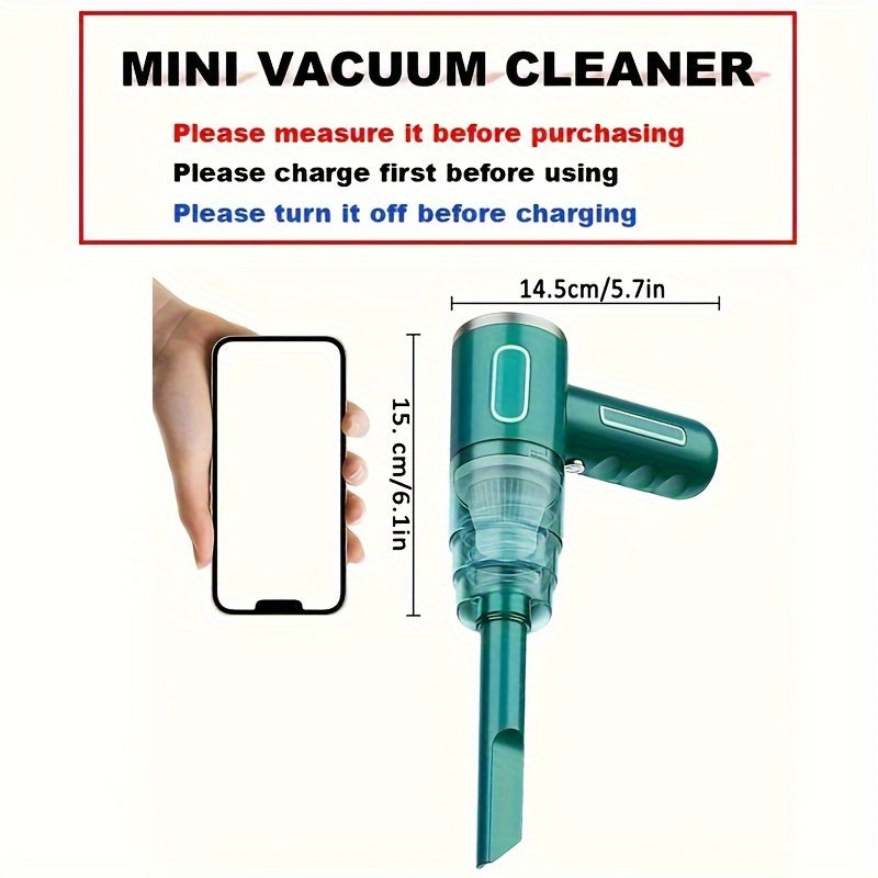SuperPower Wireless Handheld Vacuum Cleaner - Portable & USB Rechargeable, Effortlessly Cleans Car & Home Dust, Super Suction for Ultimate Convenience - Perfect for Automobile and Household Use