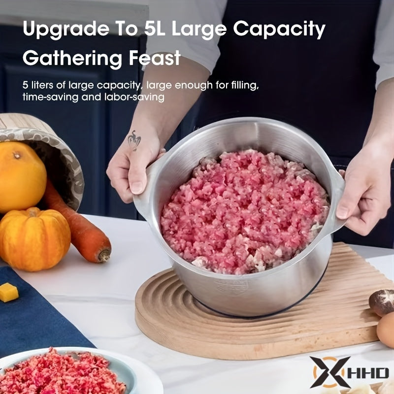 2L/3L/5L Stainless Steel Meat Grinder with 5-Speed Control & 30000 RPM Motor - Rapid Straining Technology for Chopping Onions, Garlic, Vegetables - Ideal for Salads, Soups, Noodles - European Plug (220-240V), Meat Grinders fo
