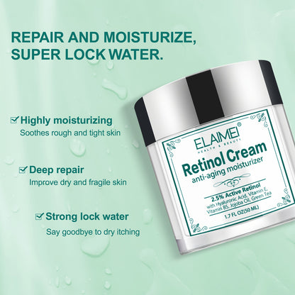 ELAIMEI 2pcs 100ml/3.4Oz Retinol Cream, Retinol Collagen Face Cream, Retinol Moisturizing Cream, Deep Hydration, Skin Firming, Suitable For All Skin