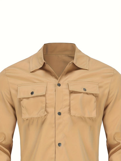 Men'S Stylish Casual Button-Up Shirt - Vibrant Blue, Long Sleeve, Casual Attire, Casual Wear | Vibrant Shirt | Casual Style Shirt