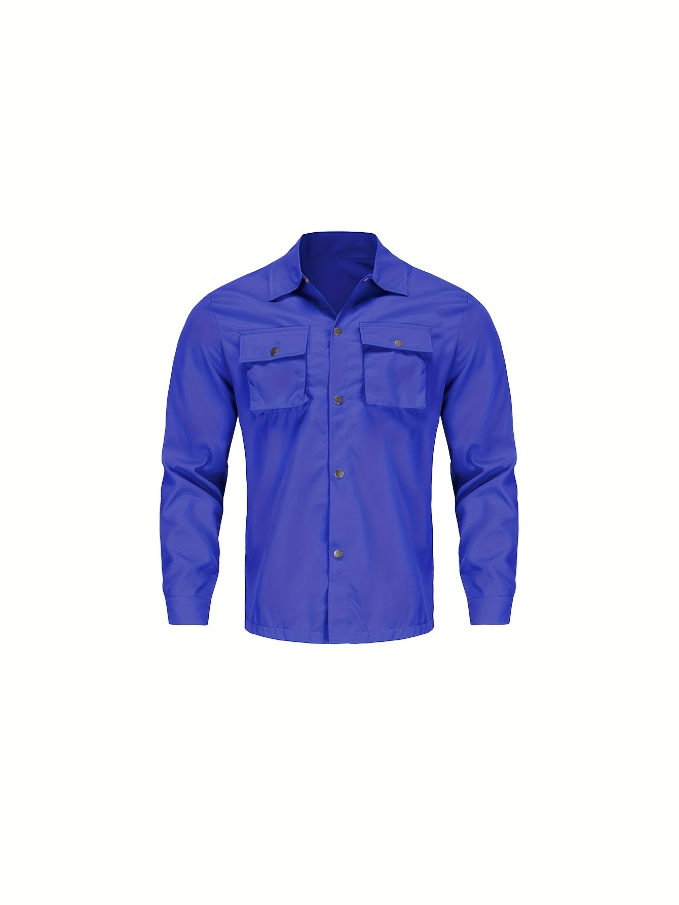Men'S Stylish Casual Button-Up Shirt - Vibrant Blue, Long Sleeve, Casual Attire, Casual Wear | Vibrant Shirt | Casual Style Shirt