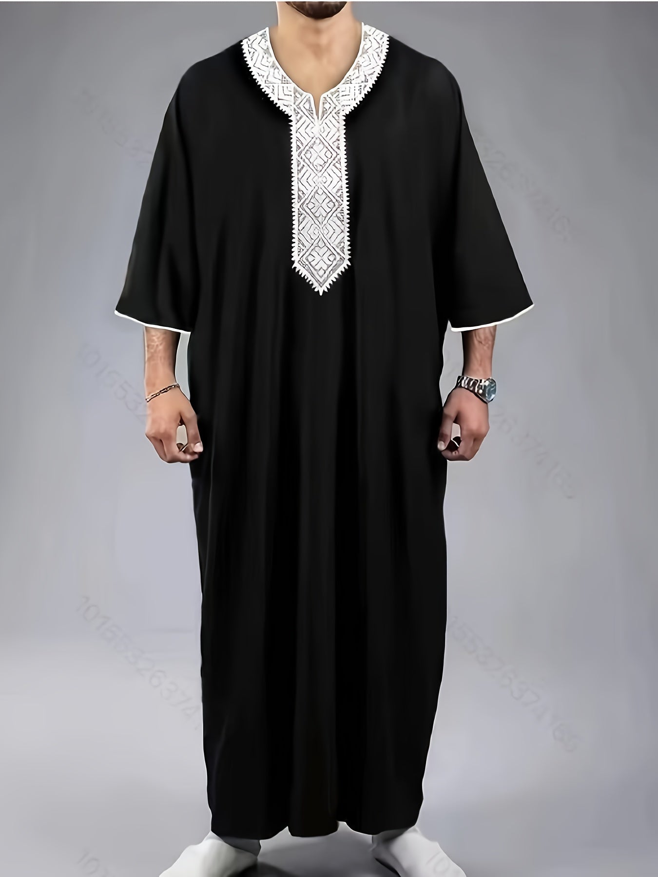 Men's White Lace Vintage Robe